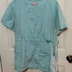 Koi Light Blue Scrub Top